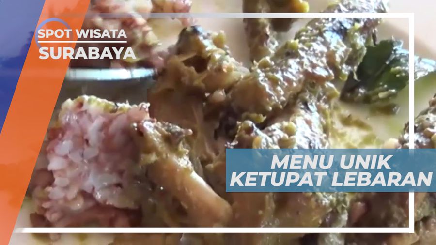 Lezatnya Ketupat Beras Merah Bersanding Dengan Nikmat Bebek Bakar Opor Hijau, Surabaya