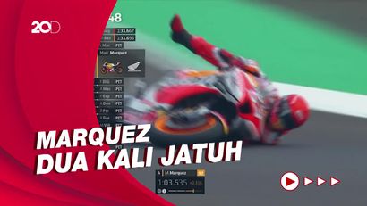 Apes Banget, Marquez 2 Kali Crash di Kualifikasi MotoGP Mandalika