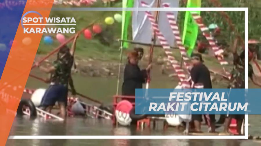 Festival Rakit Hias Dari Karawang Jawa Barat