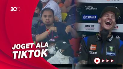 Aksi Kocak Penonton MotoGP Mandalika Joget Bikin Quartararo Tertawa