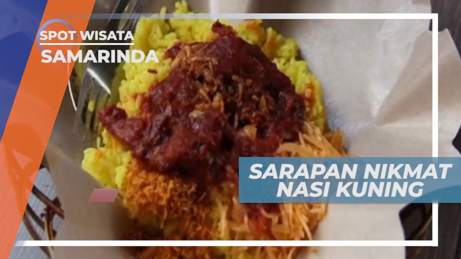 Nasi Kuning Bumbu Merah Haruan, Menu Sarapan Khas Banjar, Samarinda