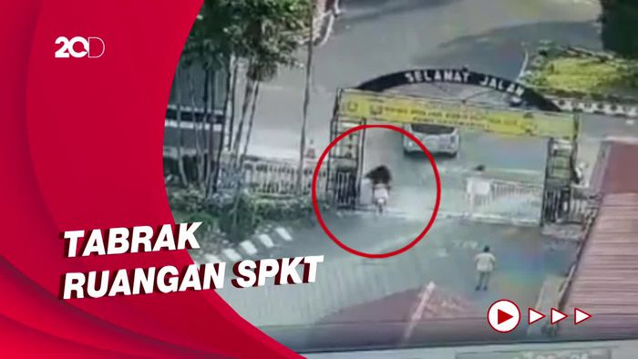 Detik-detik Wanita Bermotor Terobos Polres Pematangsiantar