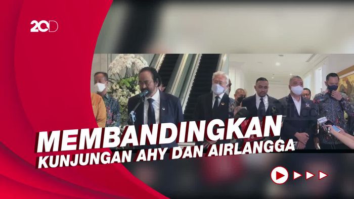 Membandingkan Perlakuan Surya Paloh Saat Dikunjungi Airlangga dan AHY