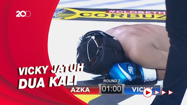 Hasil Pertandingan Tinju Azka Corbuzier Vs Vicky Prasetyo