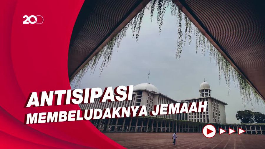 Mengintip Persiapan Masjid Istiqlal saat Gelar Tarawih Kembali