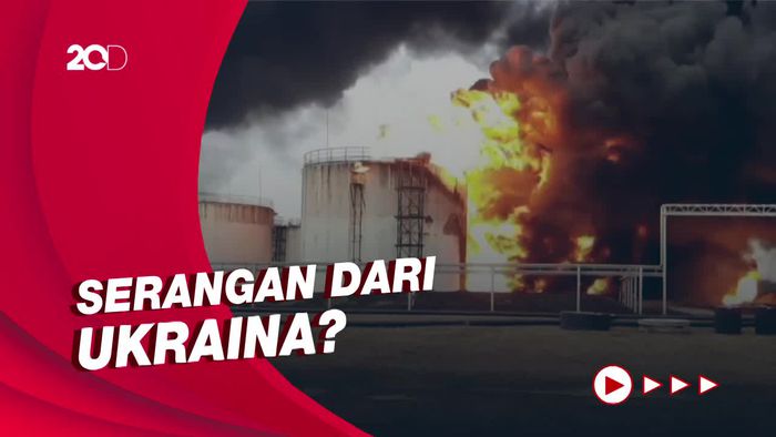 Diserang 2 Helikopter, Depot Bahan Bakar Belgorod Rusia Meledak!
