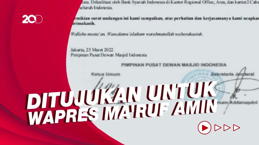 Ini Surat DMI Bertanda Tangan JK yang Dipalsukan Arief Rosyid