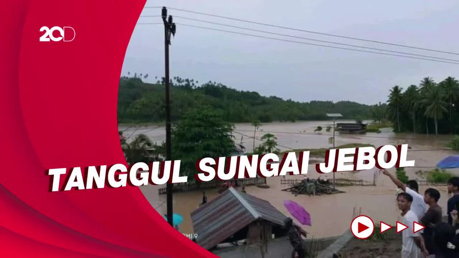 Ngeri! Detik-detik Banjir Hanyutkan Rumah Warga di Boltim Sulut