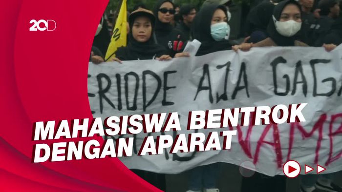 Demo Mahasiswa Tolak Jokowi 3 Periode di Semarang Ricuh!