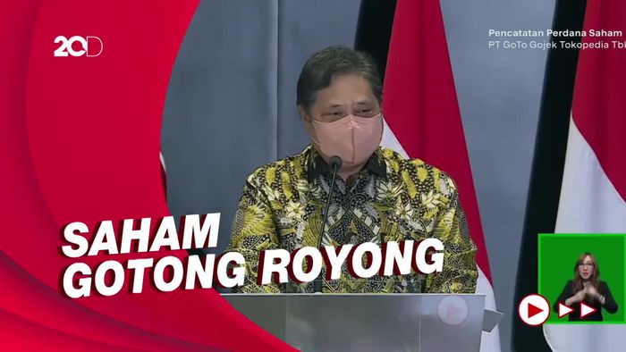 GoTo Masuk di BEI, Airlangga Prediksi Kapitalisasi Lebih 2% PDB