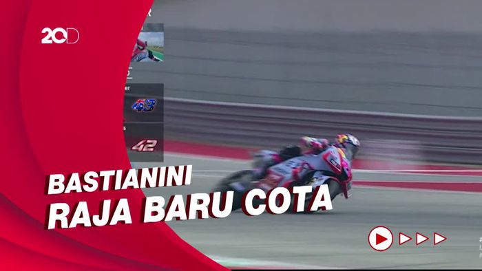 Detik-detik Bastianini Juara MotoGP AS, Asapi Rins dan Miller