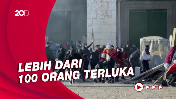 Detik-detik Bentrok Warga Palestina Vs Polisi Israel di Masjid Al-Aqsa