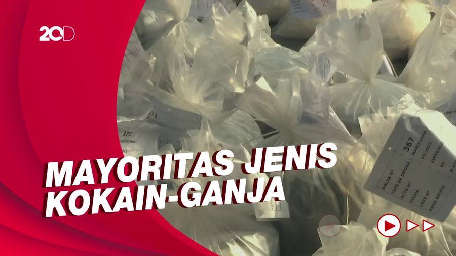 Penampakan 16 Ton Narkoba Hasil Sitaan Pemerintah Peru