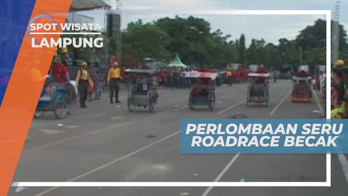Keseruan Adu Cepat Balap Becak di Lampung