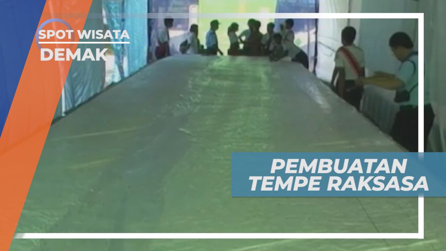 Pecahkan Rekor, Siswa SMP Menmbuat Tempe Raksasa, Demak