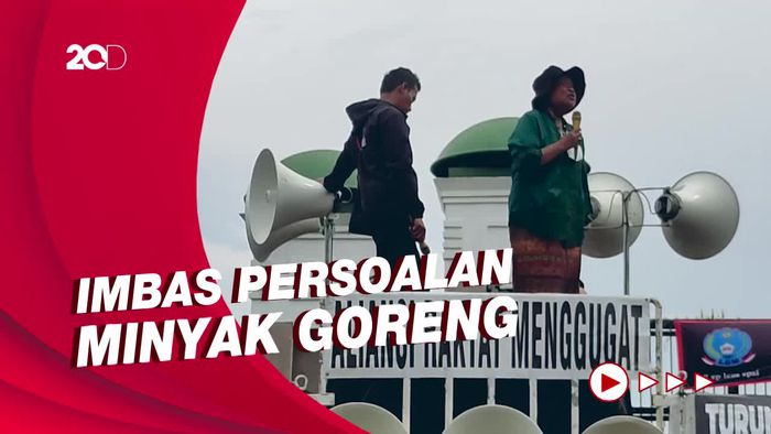 Demo di DPR, Buruh Singgung Mendag Lutfi Lewat Orasi-Poster