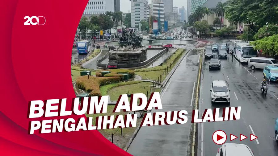 Jelang Demo, Lalin di Kawasan Patung Kuda Masih Normal
