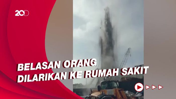 Penampakan Semburan Sumur SMGP di Mandailing Natal