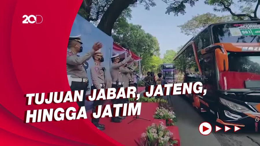 Polda Metro Jaya Lepas Ratusan Penumpang Mudik Gratis