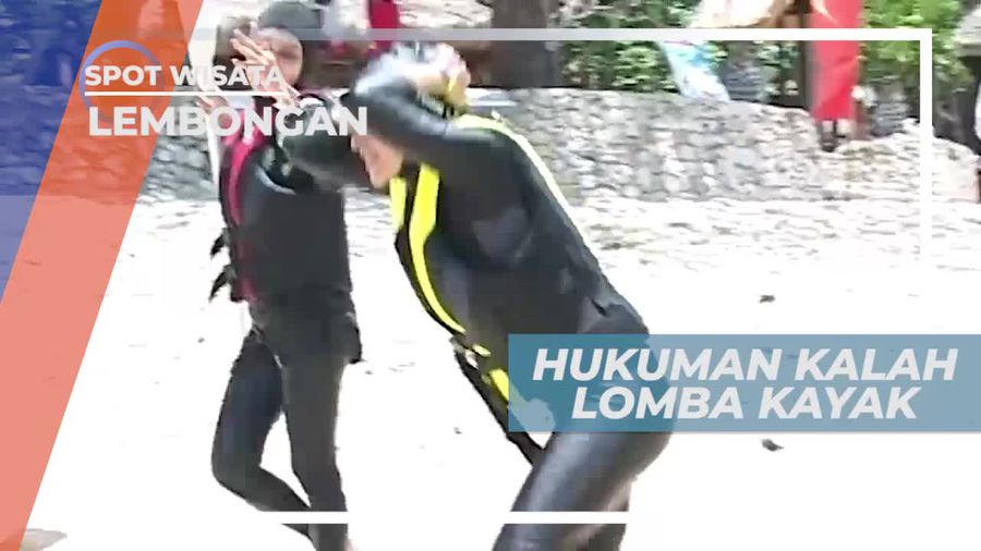Jalan Jongkok, Hukuman Bagi yang Kalah Lomba Kayak, Pulau Lembongan Bali