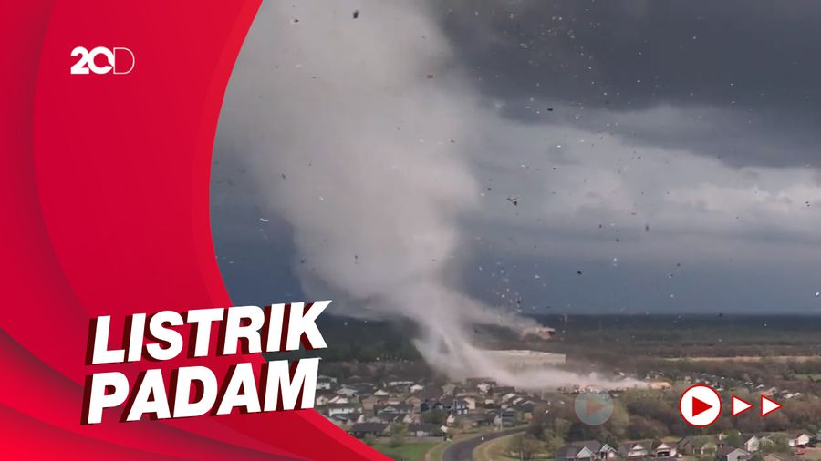 Detik-detik Tornado Dahsyat Sapu Kota Kansas AS, Ribuan Rumah Rusak
