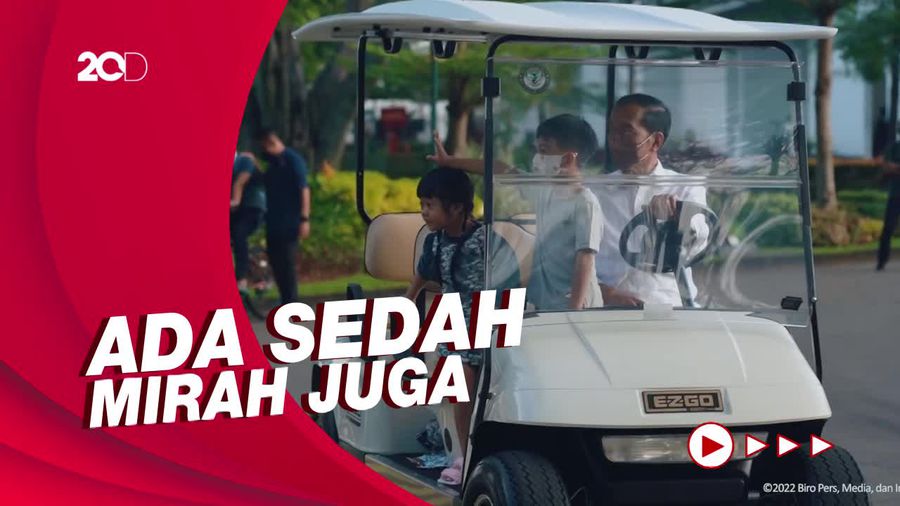 Gemas! Momen Jokowi dan Jan Ethes Sapa Warga Ucapkan Selamat Lebaran