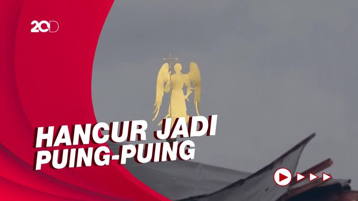 Penampakan Hancurnya Gereja Ortodoks di Ukraina Akibat Serangan Rusia