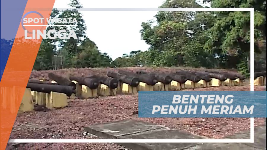 Jajaran Meriam di Bukit Cening, Pulau Lingga