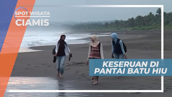 Pantai Batu Hiu, Menikmati Senja Dengan Bermain Ombak di Pinggir Pantai, Ciamis