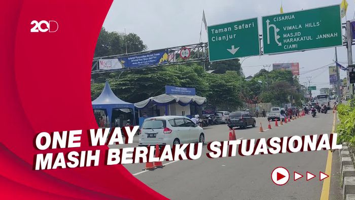 Minggu Siang, Lalin di Simpang Gadog Mulai Ramai Lancar