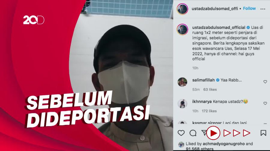 Video UAS Mengaku Dipenjara Imigrasi Singapura dan Dideportasi