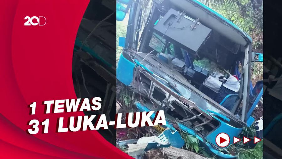Momen Evakuasi Korban Bus Masuk Jurang Sedalam 50 M di Lampung
