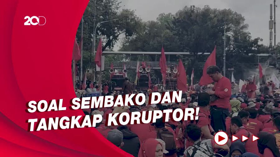 Sejumlah Tuntutan Buruh yang Demo di Kawasan Patung Kuda Hari Ini