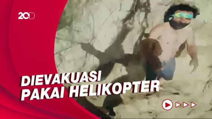 Detik-detik Penyelamatan Pria yang Terjebak di Tebing California