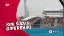 Diterjang Badai, Atap Tribun Sirkuit Formula E Jakarta Roboh!