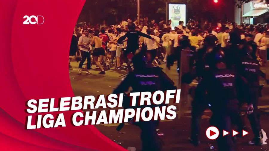 Rayakan Kemenangan, Suporter Real Madrid Bentrok dengan Polisi
