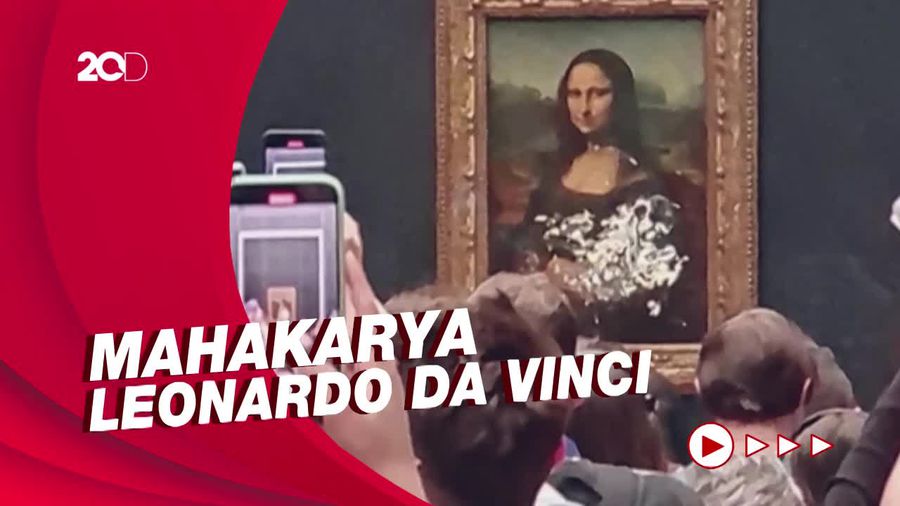 Penampakan Lukisan Mona Lisa Usai Dilempari Kue oleh Aktivis