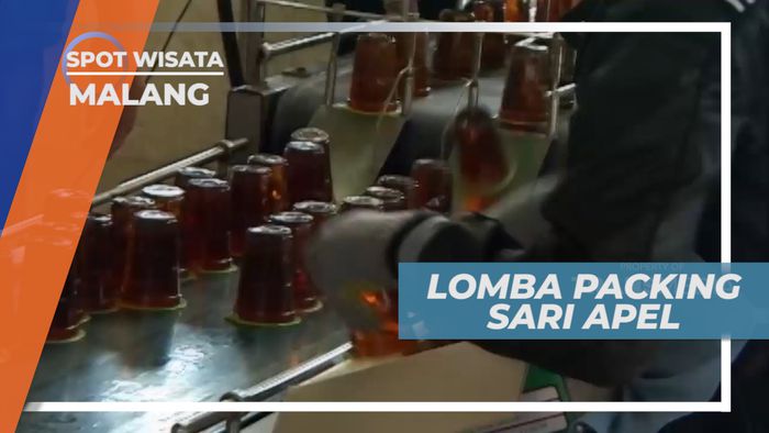 Adu Cepat Packing Minuman Sari Apel di Pabrik Pengolahan, Malang