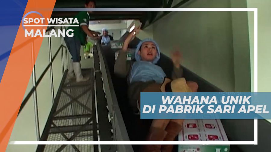 Seru-seruan Menaiki Mesin Pengolahan Buah Apel Bak Wahana Wisata, Malang