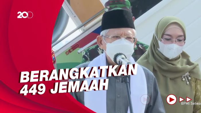 Momen Wapres Maruf Lepas Jemaah Haji Kloter Pertama Asal Jatim