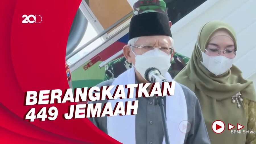 Momen Wapres Maruf Lepas Jemaah Haji Kloter Pertama Asal Jatim