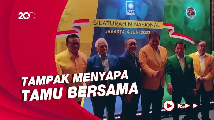 Keakraban Airlangga,Suharso & Zulhas di Silaturahmi Nasional KIB