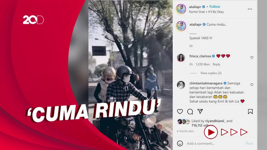 Ungkapan Rindu Atalia Lewat Unggahan Video Bonceng Motor Eril
