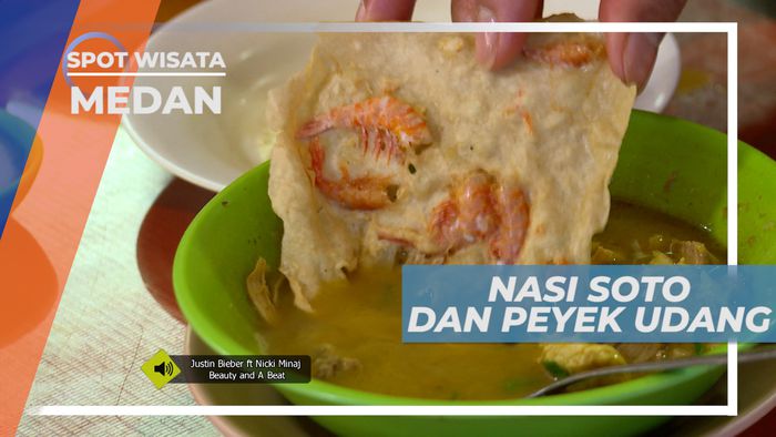Lezatnya Kombinasi Nasi Soto Dengan Renyahnya Peyek Udang, Medan