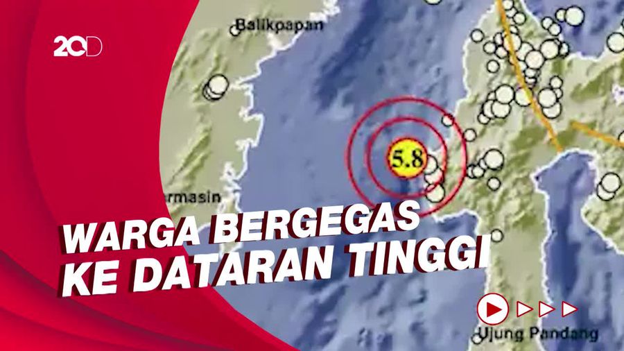 Suasana Kepanikan Warga Akibat Gempa M 5,8 di Mamuju