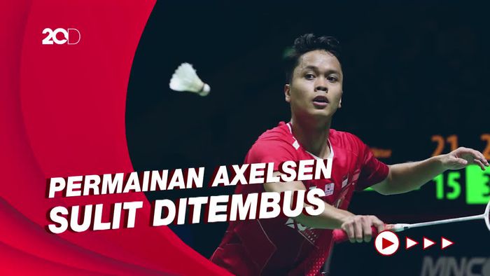Kesulitan Hadapi Axelsen, Ginting Gagal ke Final Indonesia Masters
