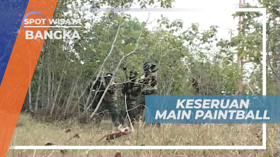 Serunya Saling Tembak Bermain Paint Ball, Bangka