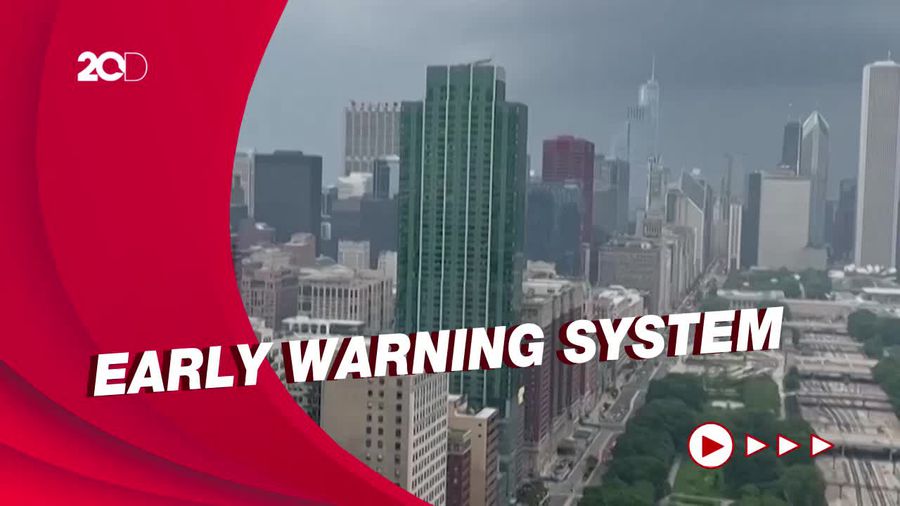Sirene di Kota Chicago Meraung-raung Tandai Kemunculan Tornado