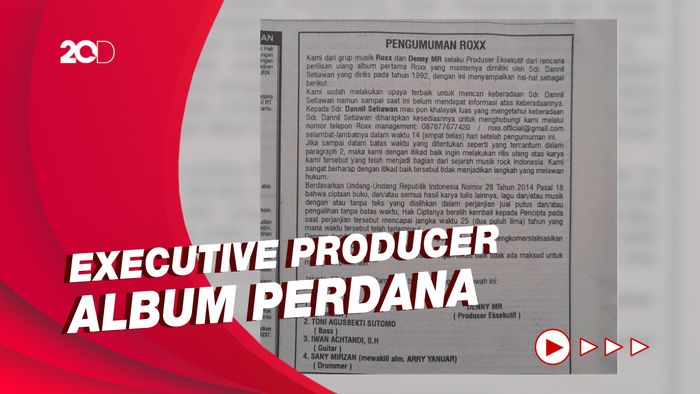 Grup Musik Roxx Cari Keberadaan Produser Dannil Setiawan, Ada Apa?