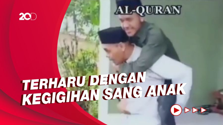 Viral Video Bapak Gendong Anak, Bahagia Putranya Hafal Al-Quran